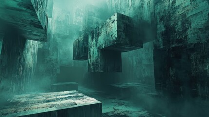 Poster - Abstract layer effects for depth and texture.