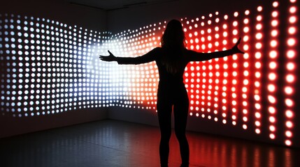 Poster - Art installation-inspired flickering dots, emphasizing movement and harmony.