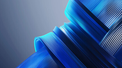 Aufkleber - Abstract blue ribbons creating a dynamic and modern composition