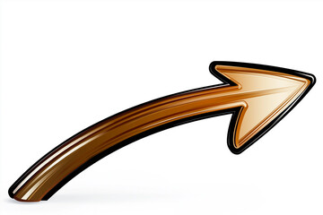 Poster - Glossy brown arrow pointing up and to the right