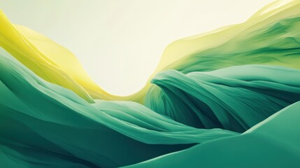 Poster - Contemporary looping gradient visualizations with a monochromatic green-yellow palette.