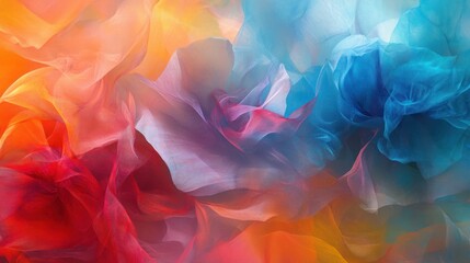 Poster - Creative abstract light effect with soft transitions in blue and red tones.