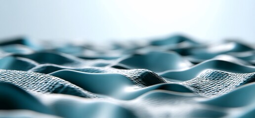 Poster - Abstract representation of textured waves in blue tones.