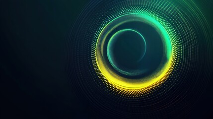 Poster - Futuristic gradient loops with green-yellow patterns for innovative branding.