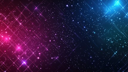 Poster - Retro 1990s grid pattern with glowing colors and sparkling effects enhances nostalgic vibes. Generative AI