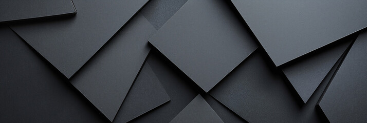 Aufkleber - Abstract composition featuring overlapping black squares creating geometric pattern