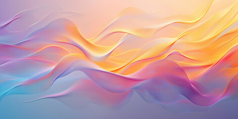 Poster - Pastel colored abstract waves flowing gently creating a beautiful background