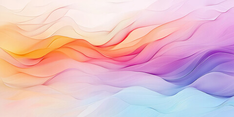 Leinwandbilder - Pastel colored abstract waves flowing smoothly creating a colorful background