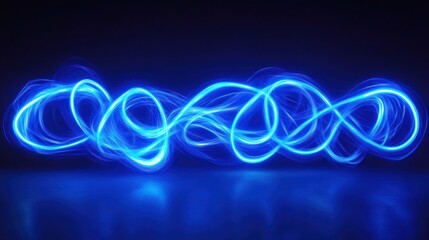 Poster - Immersive blue neon artwork tailored for unique digital displays.