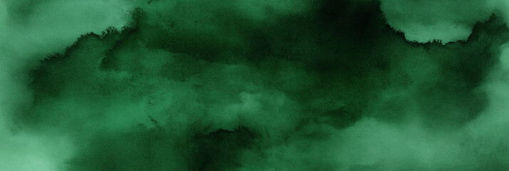 Poster - Dark green watercolor background creating a moody and atmospheric effect
