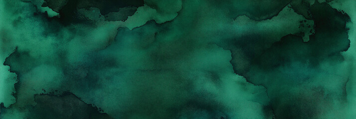 Poster - Dark green watercolor background creating stunning abstract design