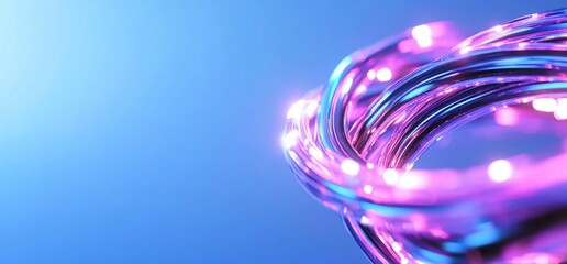 Poster - Abstract design featuring glowing, intertwined strands in vibrant colors.