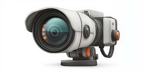 Poster - Modern security camera observing with advanced technology on white background