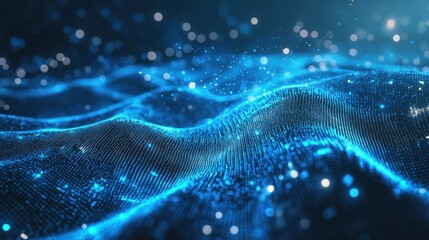 Poster - Modern blue cyberspace designs for virtual reality visuals.