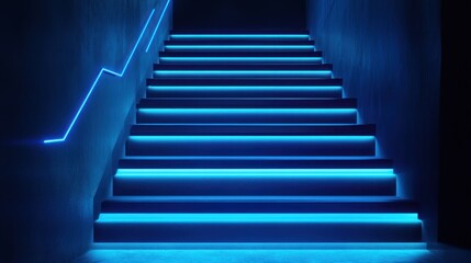 Poster - Motionless neon blue stripes for high-resolution backgrounds.