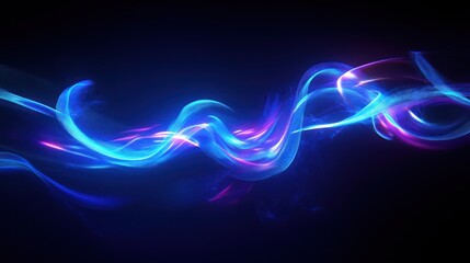 Poster - Neon glowing blue designs for innovative motion graphics.
