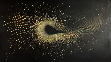 Poster - Organic flickering dot art on a black canvas, blending creativity and elegance.