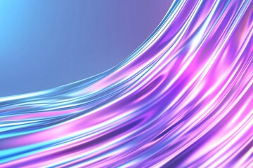Poster - A vibrant abstract design featuring flowing metallic waves in pink and blue.