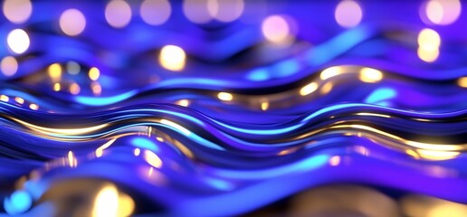 Poster - Abstract waves of light and color create a serene visual experience.