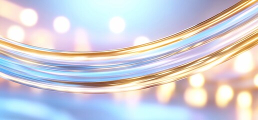 Poster - Abstract flowing lines with a soft bokeh background in warm colors.