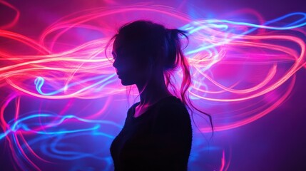 Poster - Smooth abstract neon streaks for clean motion visuals.