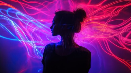 Poster - Smooth abstract neon streaks for clean motion visuals.