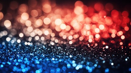 Poster - Sparkling bokeh lights in shades of red and blue, creating a twinkling effect.