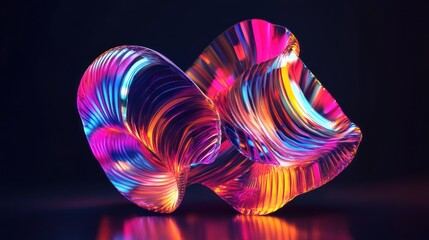 Poster - Vibrant abstract neon stripes tailored for digital branding concepts.
