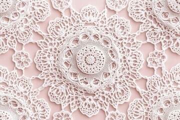 Poster - Lace inspired seamless pattern featuring intricate designs and delicate textures on a soft background. Generative AI