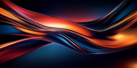 Poster - Abstract flowing lines creating dynamic colorful waves in motion