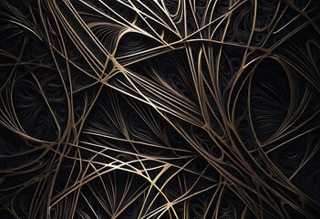 Abstract Gold And Black Interwoven Design