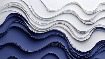 Wall Mural - minimalist blue and white abstract background with wavy lines for professional and corporate use.