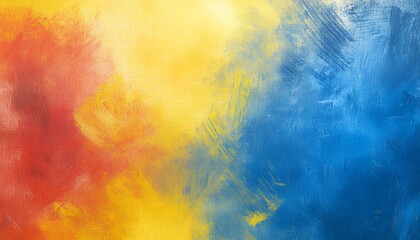 Canvas Print - abstract grainy background with flowing yellow, blue, and red hues for artistic designs.