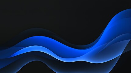 Wall Mural - blue and black gradient background with a smooth wave effect
