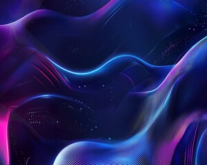 Wall Mural - cosmic-inspired blue abstract background with neon rays and glowing patterns for futuristic themes.
