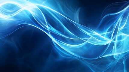 Wall Mural - dynamic light streaks in a cool blue-toned abstract motion background