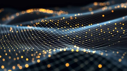 Poster - Abstract 3D Visualization of Waveforms with Light Particles on a Dark Background
