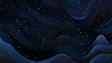 Wall Mural - gradient dark blue background with sparkly dot accents in modern art