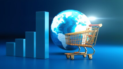 Poster - E-commerce growth trends in global markets abstract business insights digital environment data visualization strategic viewpoint