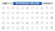 © artshuvo - Home interior and furniture elements - thin line web icon set. Outline icons of kitchen, living room, bedroom and office collection. Simple vector illustration. Editable stroke outline icon.