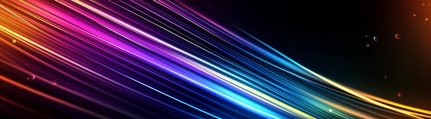 Poster - Abstract background with colorful diagonal lines and bokeh effect