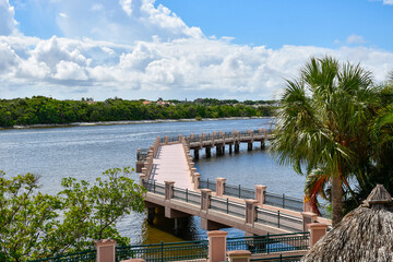 Wall Mural - The Riverwalk along Intracoastal Waterway at Jupiter, Florida in Palm Beach County