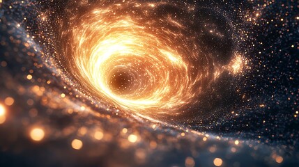 Wall Mural - A glowing tunnel of radiant cosmic dust particles flowing infinitely into the distance.