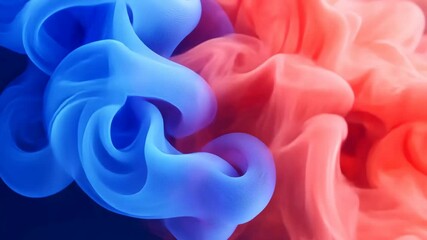 Poster - Colorful abstract background with flowing smoke in blue and red tones