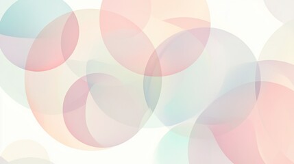 Fototapete - Abstract pastel circles overlapping on white background.