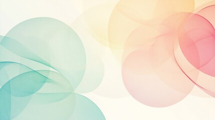 Poster - Abstract pastel circles and waves background.