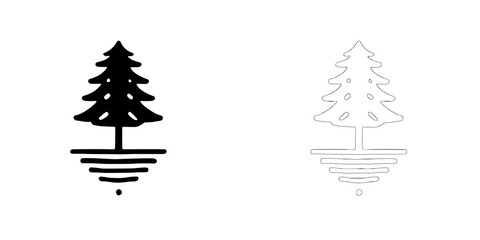 Poster - Reflective Pine Minimalist Logo Concepts 