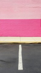 Wall Mural - Pink Brick Wall Cityside Parking Space