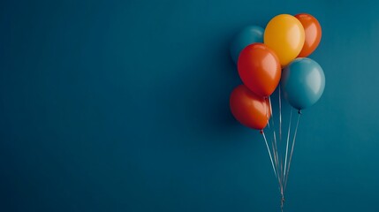 Fototapete - Colorful balloons against a blue background.