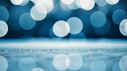 Poster - Soft Blue Background with Blurred Bokeh Effect for Design and Decoration Use